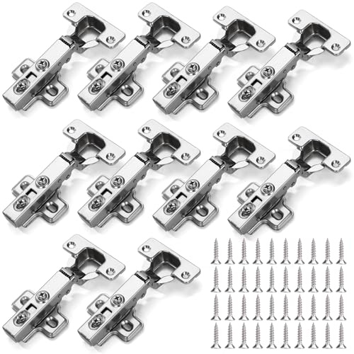 Bisagras Puerta Armario 110° Bisagras de Muebles con Amortiguador Cierre Automático Suave Pernía de Puertas de Cocina Silenciosa Diseño Universal para Armarios, Muebles De Cocina 10 Piezas