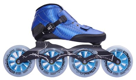 Weyot Patines En Linea Adulto, Patines Profesionales, Patines 4 Ruedas Mujer Y Hombre, Patines De Velocidad De Fibra De Carbono para Exteriores, Unisex, EU 38/UK 5/ 24CM,Blue