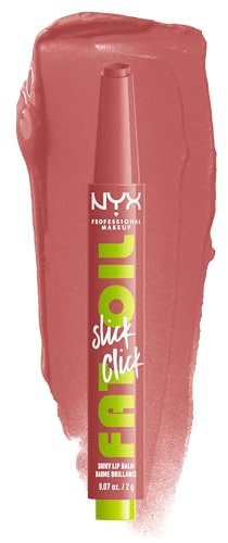 NYX Professional Makeup Pflegender Lippenstift für maximale Farbe, Pflege und Feuchtigkeit, Mit Avocado, Himbeeröl und Moltebeereöl, Vegane Formel, Fat Oil Slick Click, Caption This