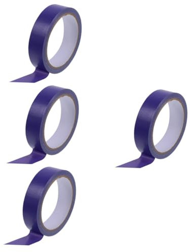 DECHOUS 4 Rollen Verdicktes Gewebeband Klebeband Schwarz Streifen Selbstklebendes Dichtungsband Spender Doppelseitiges Teppichklebeband Zollkanal Säumen Leitung Heißschmelzkleber Violett