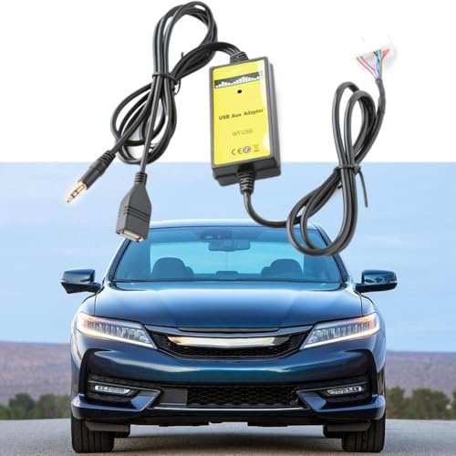SMZhomeone Adaptador de Entrada Auxiliar USB + Lector para Honda Accord, Control de música Desde la Radio del Coche, Compatible con Conector USB/SD/3 de 5 mm