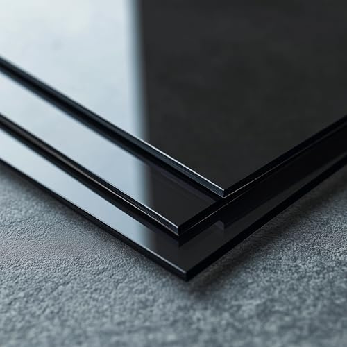 PLEXIGLAS Zuschnitt nach Maß, schwarz – 300 x 300 mm, 5mm (3 Stk) – poliert