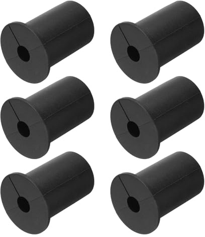 sourcing map 6Pcs Wall Grommets for Cables, 1(24mm) Silicone Cable Wall Bushing Feed Through Cable Routing Kit with 8.5mm Hole Accessories Pass Through for Ethernet, Black No Thread