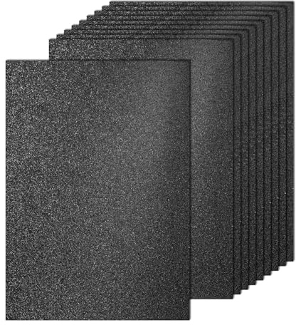 PATIKIL 20 Feuilles de Papier Cartonné Coloré, A4 29.7cm x 21cm 250g Feuilles Brillants Épais pour Artisanat, Loisirs Créatifs, la Fabrication, Arts, Travaux Manuels, Pailleté Noir