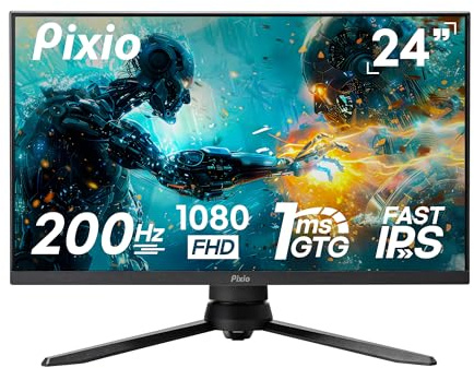 Pixio PX248 PRO V2 24 inch 200Hz Refresh Rate FHD 1080p Resolution Fast IPS Panel 1ms GTG Response Time Gaming Monitor