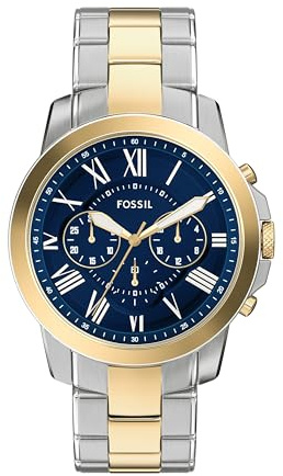 Fossil Men's Watch, Grant Quartz Two-Tone Stainless Steel Chronograph Watch for Men