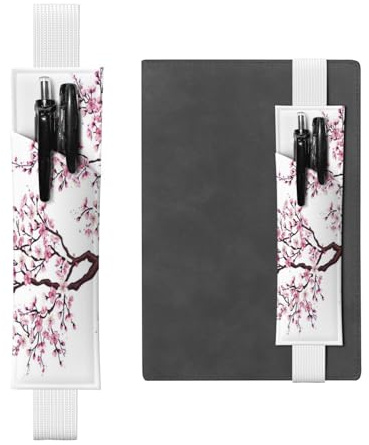 GSGCSBYMLG Trousse à crayons en cuir avec motif arbre de cerisier, blanc, Taille unique, Pochette à monnaie
