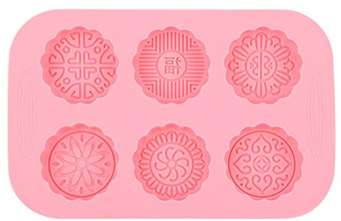 Fyearfly Moule à gâteau de lune en silicone à 6 emplacements pour gâteau, crème glacée, savon – Démoulage facile, réutilisable