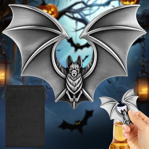 LKKCHER Abrebotellas de cerveza de murciélago, regalos de cerveza gótica, regalos de Halloween, decoración de Halloween, regalos para hombres, regalo de Navidad, regalo de cumpleaños para hombres