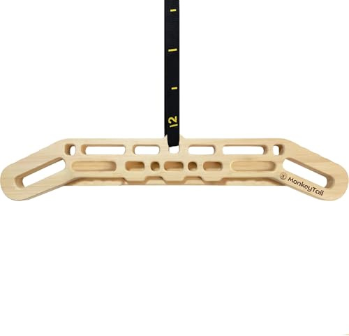 MonkeyTail Tabla colgante portátil de madera, tabla colgante de escalada multifuncional, para mejorar la fuerza de los dedos, uso en interiores y exteriores