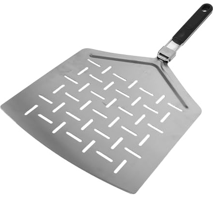 MAGICLULU Pala Rettangolare Forata per Pizza 33 cm in Acciaio Inox, Spatola per Forno da Pane Fatto in Casa e Accessori per Forni Esterni
