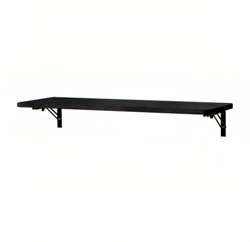 Tavolo da lavanderia pieghevole, scrivania galleggiante per laptop, tavolo pieghevole in legno massello, scrivania da studio, banco da lavoro, scrivania compatta nera (40 x 80 cm)