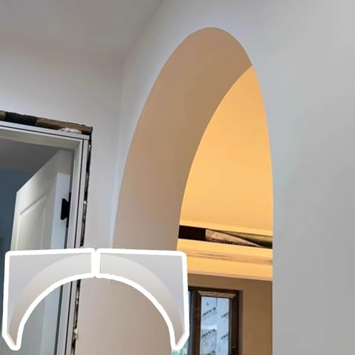 Door Arch Frame Interior Doorway Arch Drywall Frame Kit, Elegant Rounded Wall Molding & Trim Arched Decor, Precurved Curved Gypsum Corner Door Architrave(12x12x12(30.5x30.5x30.5cm))