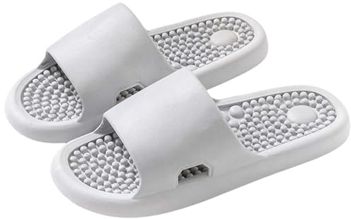 Badtofflor massagesula platta halkfria badskor breda fötter för kvinnor och män badtofflor dusch strand molnskor mjuk sula strand sandaletter mjuka sommarsandaler, GRÅ, 42 EU