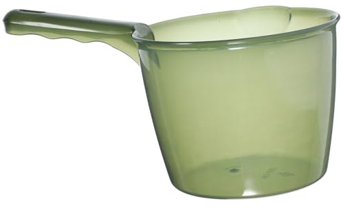 ADOCARN Louche à Eau Pratique Petite Taille en Plastique Transparent Vert Manche Long Ustensile la Cuisine Polyvalent pour Bain la Cuisine et Camping Fonctionnel