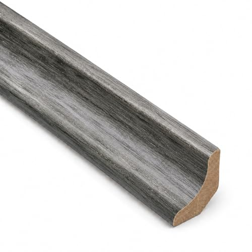 Flooring Supplier UK Steel Grey Scotia Beading 2.4M x 10 Pack | Dark Grey Laminate Flooring Edge Trim | MDF Expansion Gap Cover | Wood Effect Scotia for Laminate & Engineered Flooring