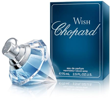 Chopard Wish 75 ml – Eau de Parfum für Frauen – Amber Gourmand Duft – Prickelnde Noten von Akazienblüte, Jasmin, Pachouli, und Lebendigem Tempel Weihrauch – Parfum Damen – Transparenter Glasflakon