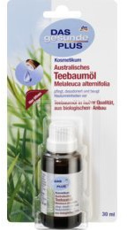 Das Gesunde Plus Australisches Teebaumöl 30ml pflegt, desodoriert und beugt Hautunreinheiten vor