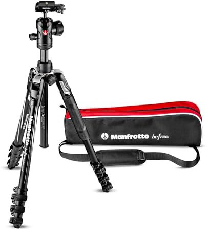 Manfrotto Befree Advanced Kit Treppiede per Fotocamera, in Alluminio, Chiusura a Leva, Kit Treppiede da Viaggio Portatile e Compatto con Testa a Sfera, per Mirrorless, Reflex, Accessori Fotografici