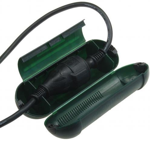 Sicherheitsbox Schuko-Stecker grün Sicherheits Box Regen Schneebox Schuko Kabel (1)