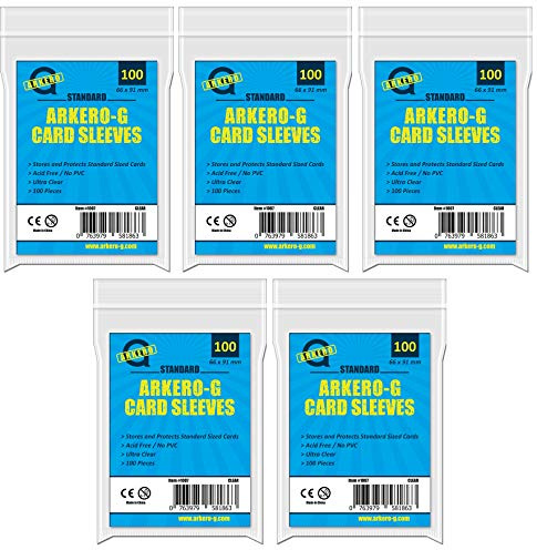 Arkero-G 500 Standard Soft Card Sleeves - Kartenhüllen in Standardgröße 66x91mm für Magic, Pokemon, Dragonball