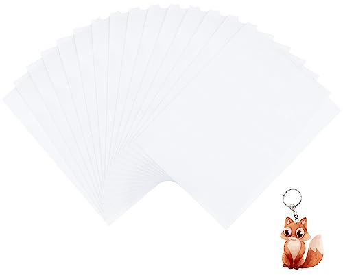 BENECREAT 15 Blatt Schrumpffolien Aus Kunststoff, 21x29cm Mattierte Wärmeschrumpffolienbögen, Schrumpfendes Papier Für Kreative Kunsthandwerksprojekte, Schlüsselanhänger