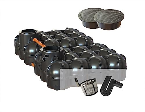 Garten-Zisternen Flachtank Regenwassertank Duo 10000 L Hudson (mit Filterset + begehbarer Abdeckung)
