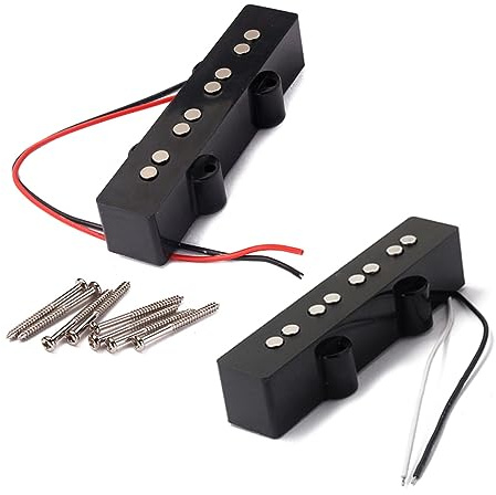 Toyvian 4-saitiger Bass Tonabnehmer Satz Bridge Und Hals Offener -v Pickup Wachsversiegelt Mit Montagematerial Für E-bass Ersatzteile