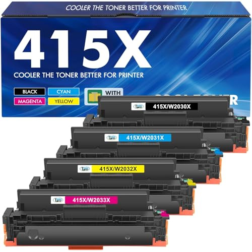 415X Toner Kompatibel für HP 415X 415A Color LaserJet Pro MFP M479fdw | 4-Pack Mit Chip für MFP M479fdw M479dw M479fnw M479fdn M454dn M454dw W2030A W2031A W2032A W2033A Schwarz Cyan Gelb Magenta