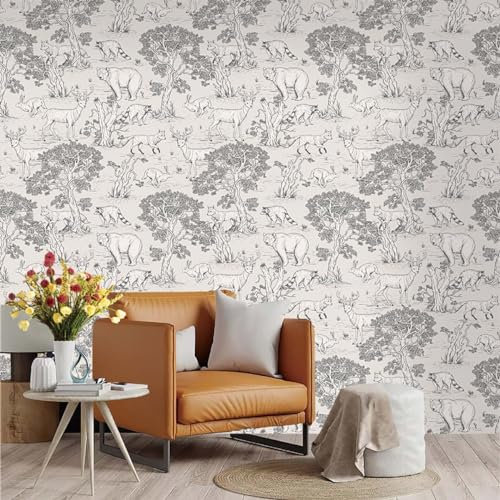 Selbstklebende Tapete Süße Beige Tiere Strukturtapete Wandtattoo Schlafzimmer Tapete Selbstklebend Vliestapete Wallpaper for Living Room Tapeten Leicht zu Entfernen Wandschutzfolie 45x300cm