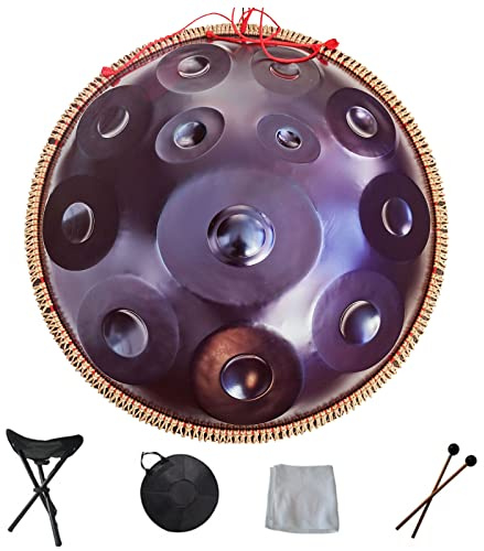 Handpan 9 10 12 14 Sheet Music Steel with Bag Rope Decoration and Beaters for Meditation Yoga Zen - Professional Percussion Instrument