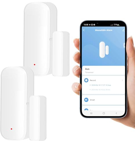 GOEDCH 2er Set WiFi-Türsensor-Detektor Intelligenter: Fenstersensor Drahtloser, Smart Tuya Türsensor Kostenlose Wireless, App-Steuerung, für Türen, Fenster und Schränke, Wohnungen und Büro