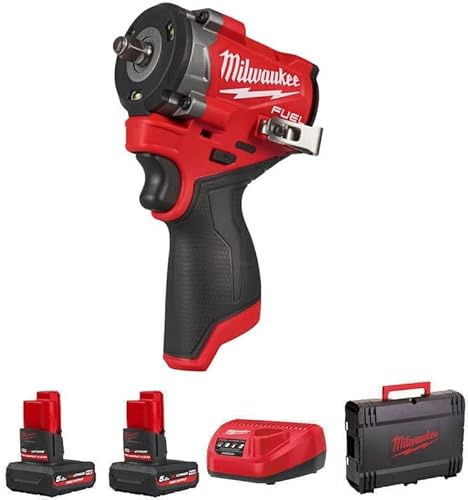 Milwaukee M12FCIWF38G3-502X 12v Fuel 3/8 Compact Impact Wrench Kit - 2 x 5.0ah High Output Batteries
