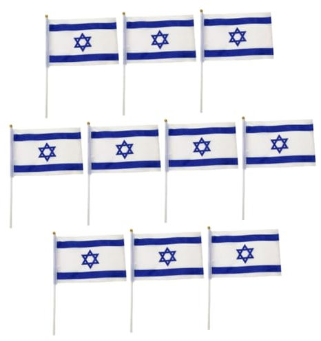 Toyvian Israelische Handschwenkflagge 20x28cm Polyester Faltbar Nationalflagge Für Dekoration Indoor Outdoor Party Festival Sportveranstaltungen