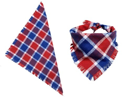 Hundhalsduk 2 stycken bandana för hundar rutig hundhalsduk triangel haklapp valpar huvuddukar hundhalsduk trekantig halsduk sällskapsdjur triangel halsduk bomull bandana hund halsduk hund katt