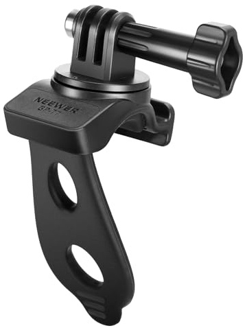 NEEWER Flexibelt monteringsband kompatibelt med GoPro DJI actionkameror, motorcykel cykelstyre rulle stång rörklämma hållare fäste tillbehör för fotografering videoinspelning, GP-77 svart