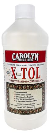 Carolyn X-TOL Carpet Shampoo Concentrate – 16oz Bottle | Professional Carpet, Rug & Upholstery Cleaner | Deep Cleaning Formula for Wool, Oriental Rugs & Fabric Furniture | Made in USA