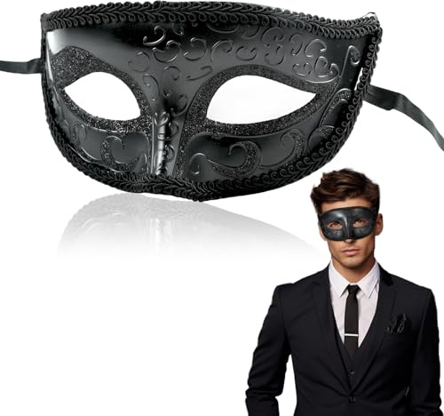 LQTSLFM Venezianische Maske Herren, Maskenball-Maske Retro, Masquerade Mask Herren Venezianischen Cosplay Mask für Halloween Karneval Maskerade Party Zubehör