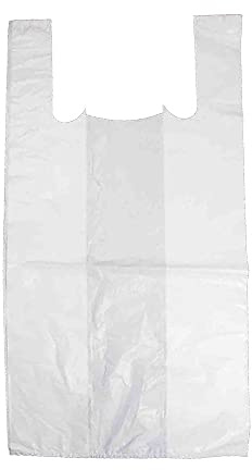 Venuscello® 2000 x Vest Style Carrier Bags White Plastic 13 x 19 x 23 Heavy Duty Carry Bags for Vegetables Fruits Groceries Shopping