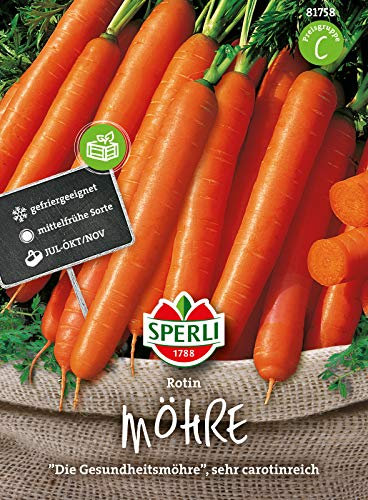 Sperli Premium Möhren Samen Rotin | Die Gesundheitsmöhre carotinreich | Karotten Samen für ca. 750 Möhren