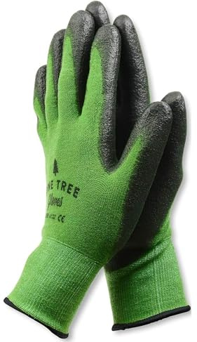 Pine Tree Tools Gardening Gloves for Women and Men, Bamboo Made, Mesh Type, Washable Premium Material, Rubber Gloves Coating for Superior Grip with Snug-Wrist Feature & Reinforced Finger Tips - S
