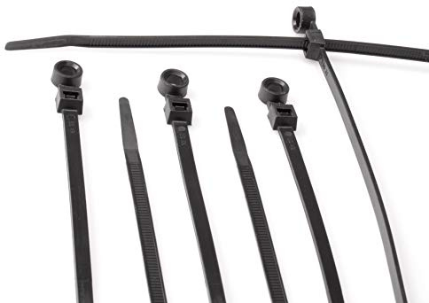 THE CIMPLE CO Nylon Zip Ties - 11 Inch - Wire Mounting Cable Ties - Strong - Indoor and Outdoor Use - Screw Mounting Hole - Black (100 Pack)