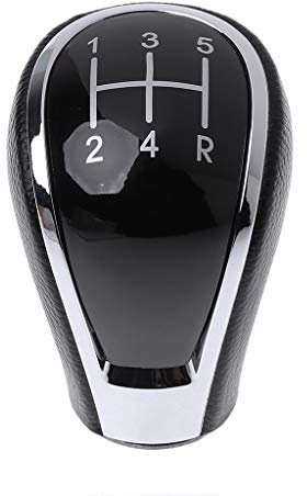 Yiwann Schaltknauf, 5-Gang Schaltknauf Kopf für Hyundai Elantra und ix35, Schwarz, 9.2 cm x 4.7 cm, ABS + Leder