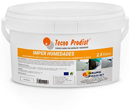 Tecno Prodist IMPER UMIDITÀ (2,5 Kg) - Malta Per Muratura, Impermeabilizzante - Trattamento Umidità Muri/Cantine Ecc. Malta Impermeabilizzante Facile Da Usare