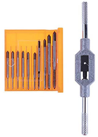 PINH-lang Gewindebohrer Und Schneideisen,11-tlg. M1-M3.5 Mini-Schraubendrehersatz Handgewindebohren Gewindebohren