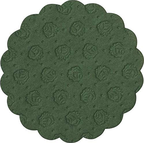 Demmler Tassendeckchen/Glasuntersetzer - filigranes Saugstoffpapier - rund - Rosenprägung - Farbe: Grün - 500 Stück - Made in Germany