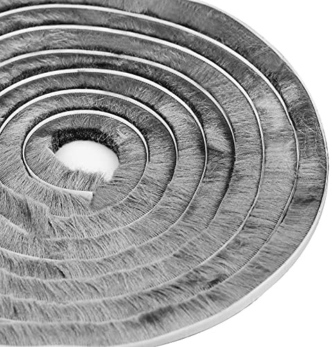 GLORHA 5 m Bürstenband, 9 mm x 20 mm, selbstklebend, staubdicht, winddicht, für mobile Fenster und Türen