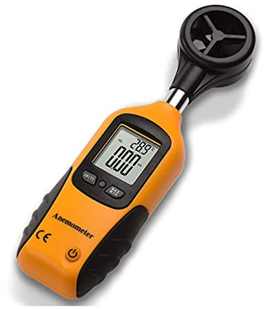 SMSOM Digital Anemometer, Wind Speed Meter, Air Flow Velocity Temperature Measuring Wind with LCD Backlight for Sailing Surfing Fishing