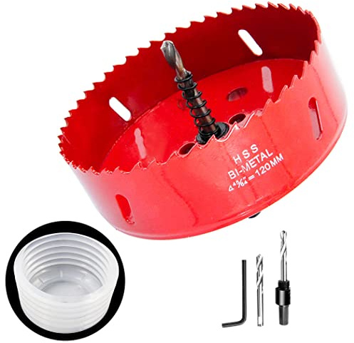 120mm Hole Saw and Hole Saw Accessories Dust Bowl 2PCS set,LAIWEI hole saw dust collector for all hole saws up to 125mm cutting diameter