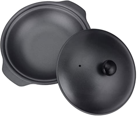 BESTonZON Cazuela De Hierro Fundido Tapa Olla Para Estofados y Guisos Distribución Uniforme Del Calor Para Cocina Casera y Braiseado